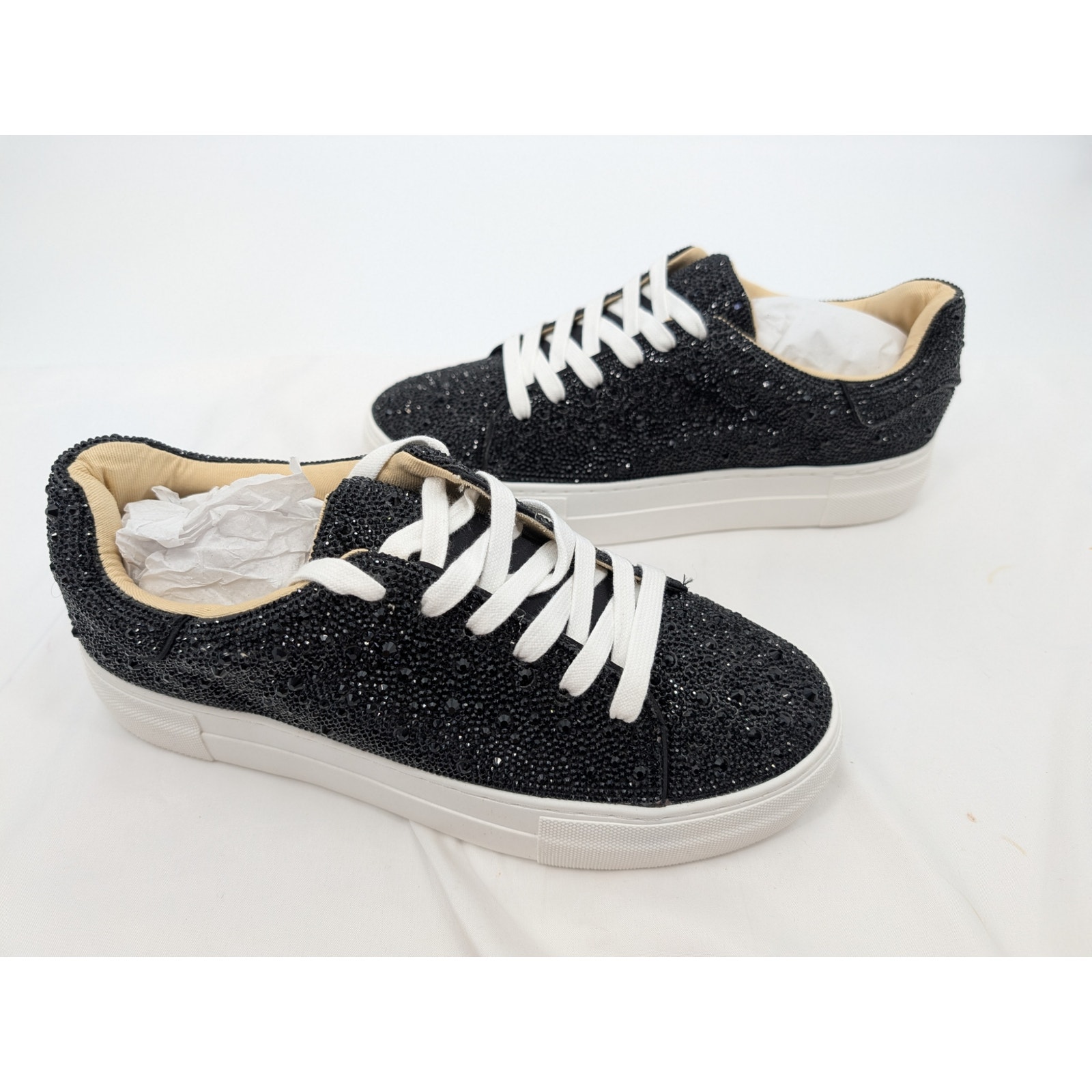 Betsey Johnson Rhinestone Black Sneakers. New In Box.